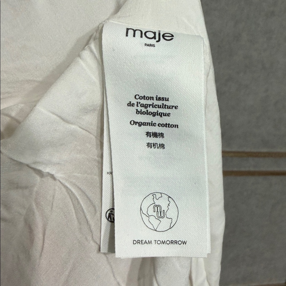 MAJE Rissol Floral Ruffle Sleeveless Cotton Dress US Size Small - Picture 13 of 16